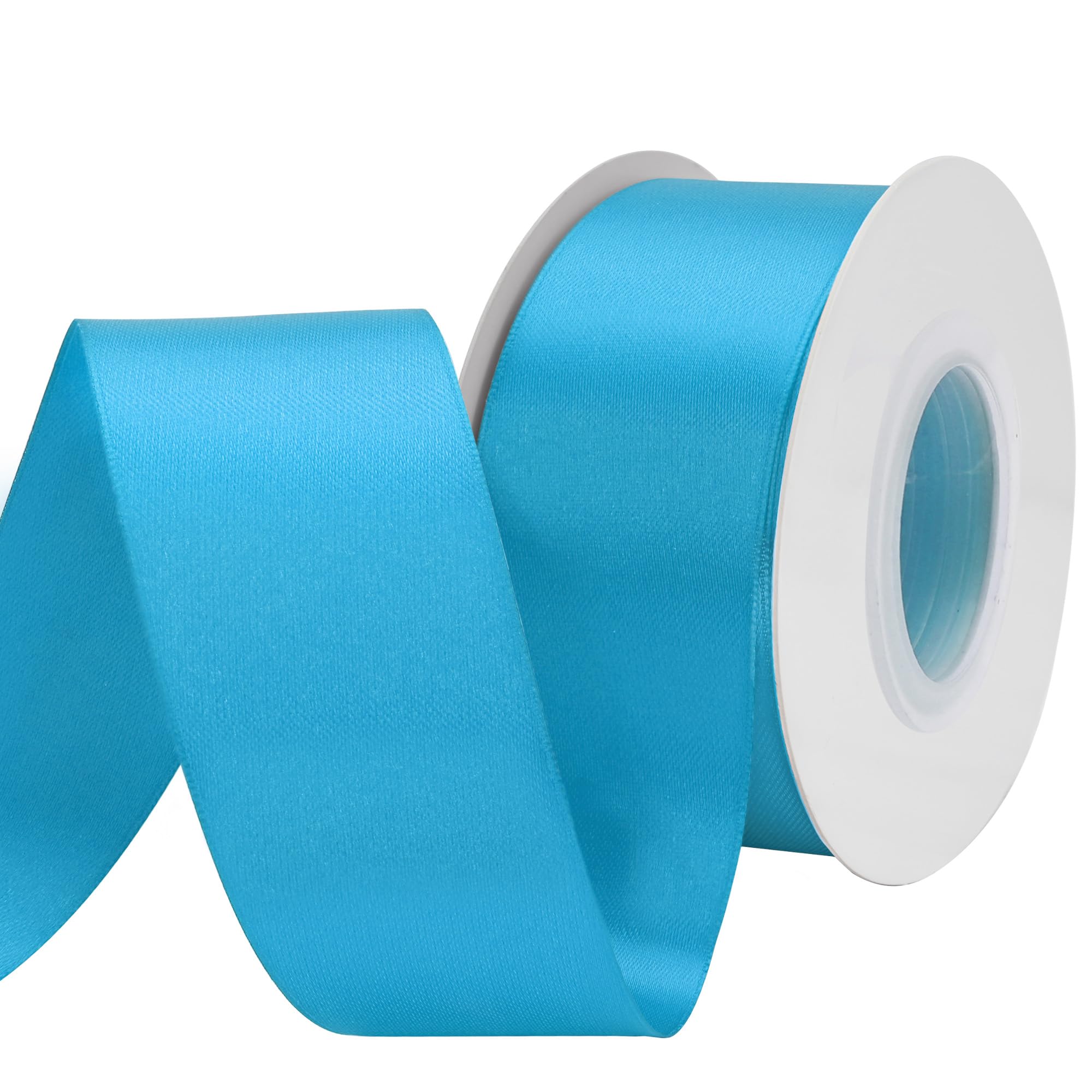 BVIEAKD 53mm Wide 22m Double Face Turquoise Satin Ribbon Fabric Ribbon for Gift Wrapping Very Suitable for Weddings Decoration Bouquet Balloons Arts Craft Sewing Hair Bow Invitation