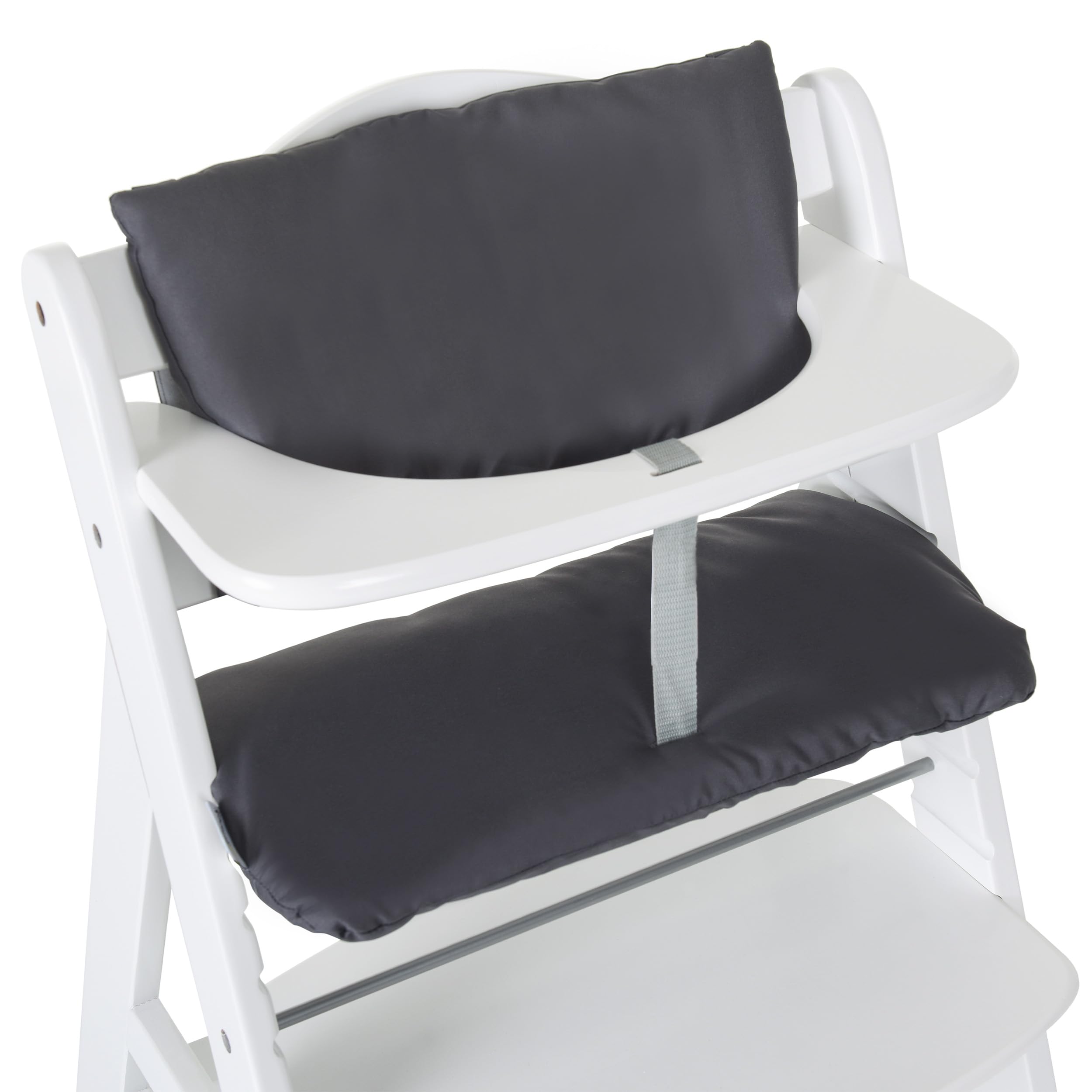 hauck 2-tlg. Deluxe Sitzkissen für Alpha Hochstuhl - Sitzpolster/Sitzauflage/Sitzverkleinerer/Hochstuhlauflage (Grau)