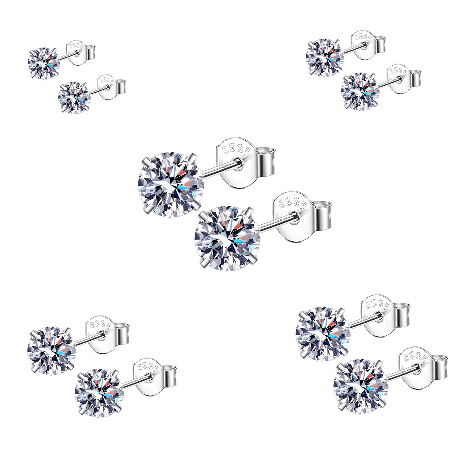 9mm gold plated zilveren oorstekers open hartje witte zirconia ZIO2566