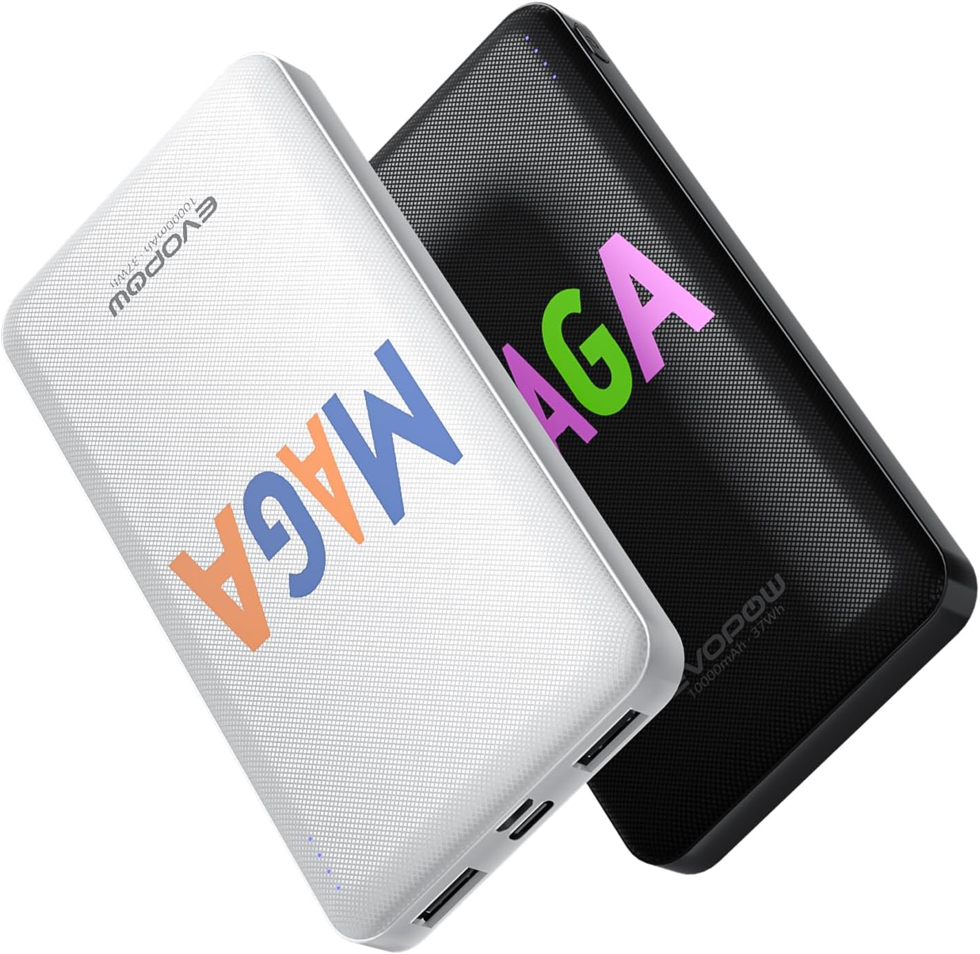 2-Pack 10000mAh Portable Charger Power Bank, Ultra Slim Battery Pack, 15W USB-C Fast Charging, Power Bank for iPhone 15/14/13/12, Galaxy S24/23/22/21, Pixel Heated Vest and etc (Word Model)