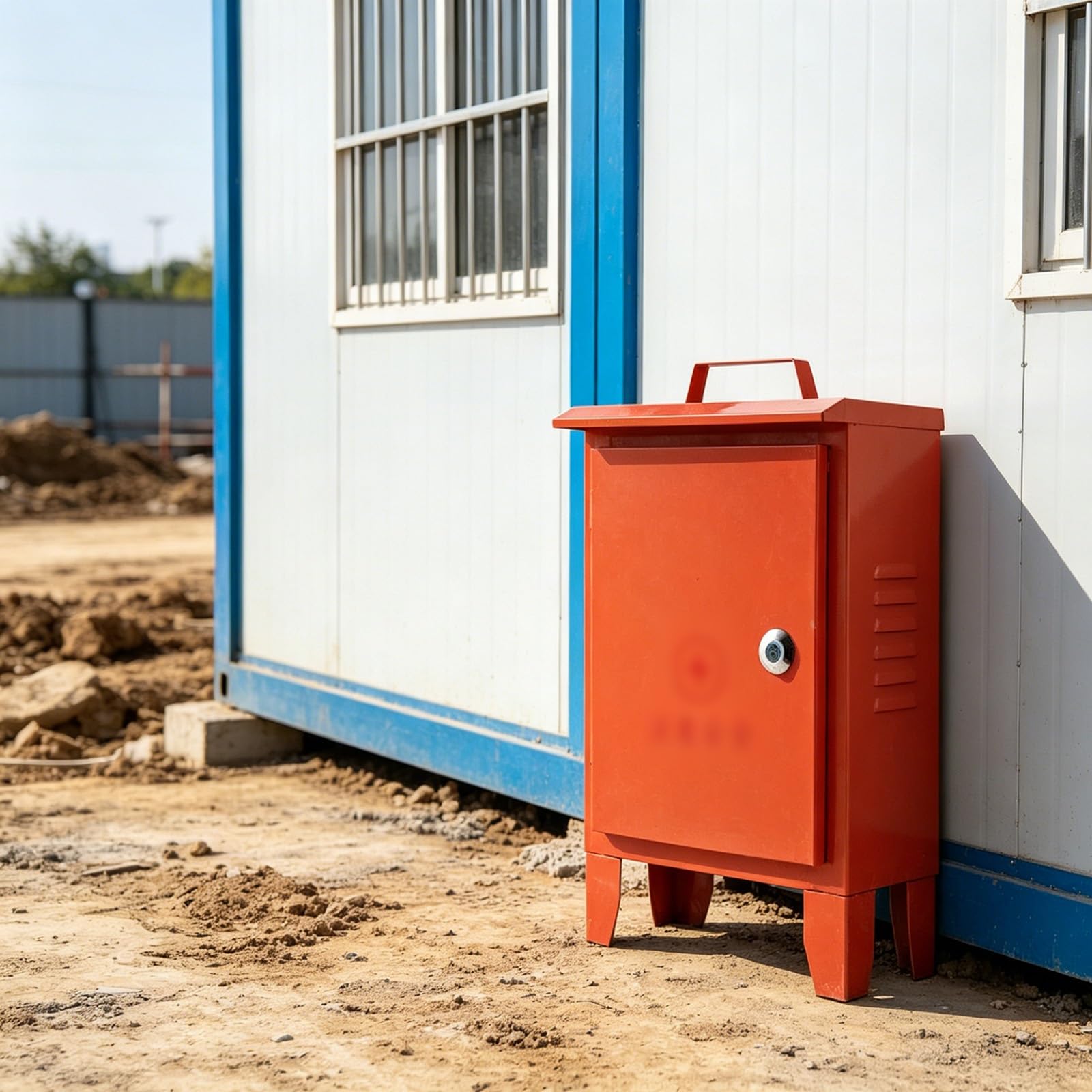 Armario Electrico de Acero Laminado en Frío, Caja Estanca Exterior Electrica Resistente a la Intemperie, Cuadro Electrico Superficie, IP55, Color Rojo con Asa de Transporte(25x30x18 cm/10x12x7 in)