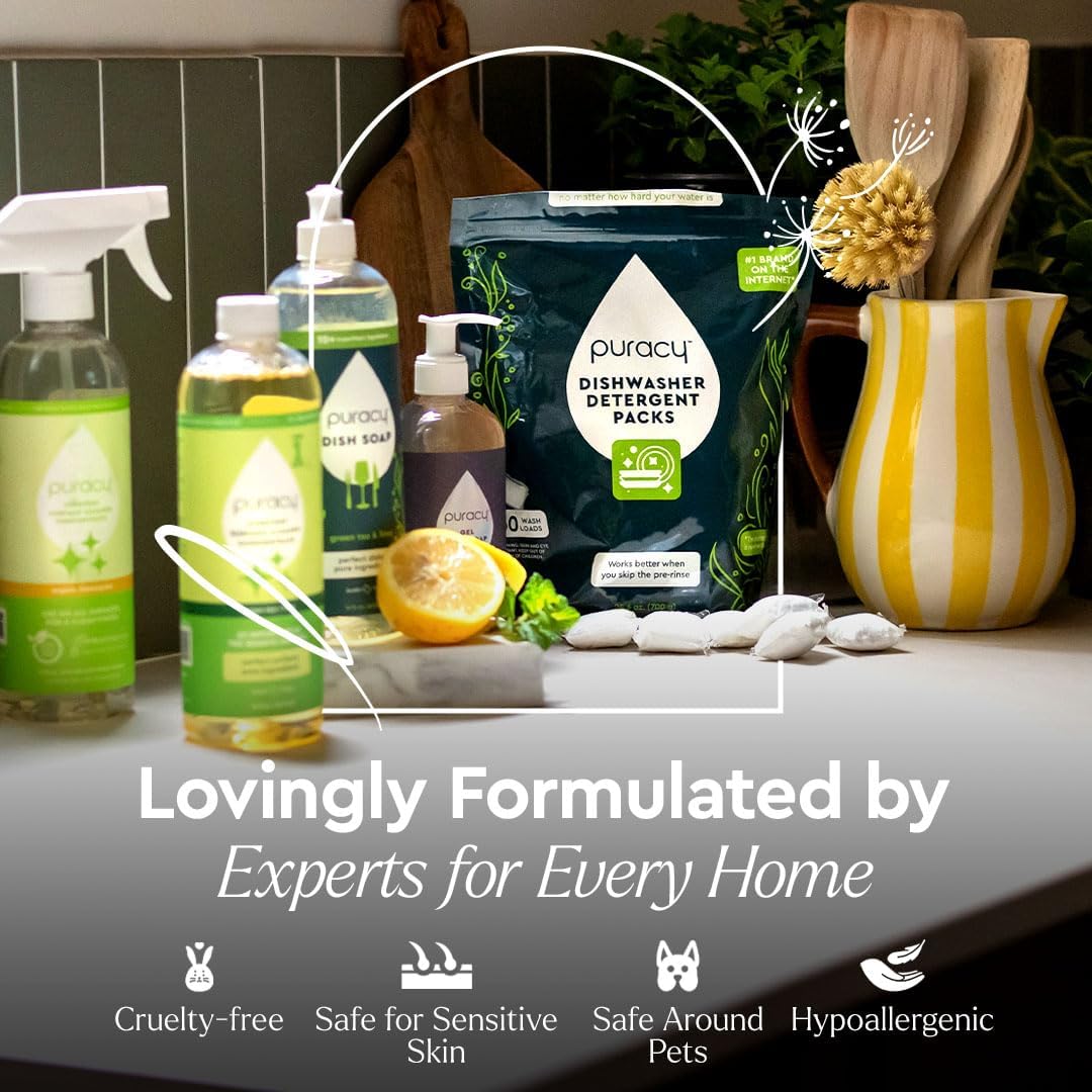 Puracy Stain Remover - Cleaning Spray, Clothes Stain Removal, Laundry Stain Spray for Clothes, Travel Spot and Oil Remover - Natural Spot Cleaner, 48 Oz