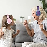 Vista 7 de RORSOU R10 - Auriculares para colocar sobre la oreja con micrófono, auriculares estéreo de graves plegables ligeros con cable sin enredos de 1.5M