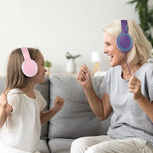 Miniatura 10 de RORSOU R10 - Auriculares de diadema con micrófono, auriculares estéreo ligeros y plegables con cable sin enredos de 4.9 ft, auriculares portátiles