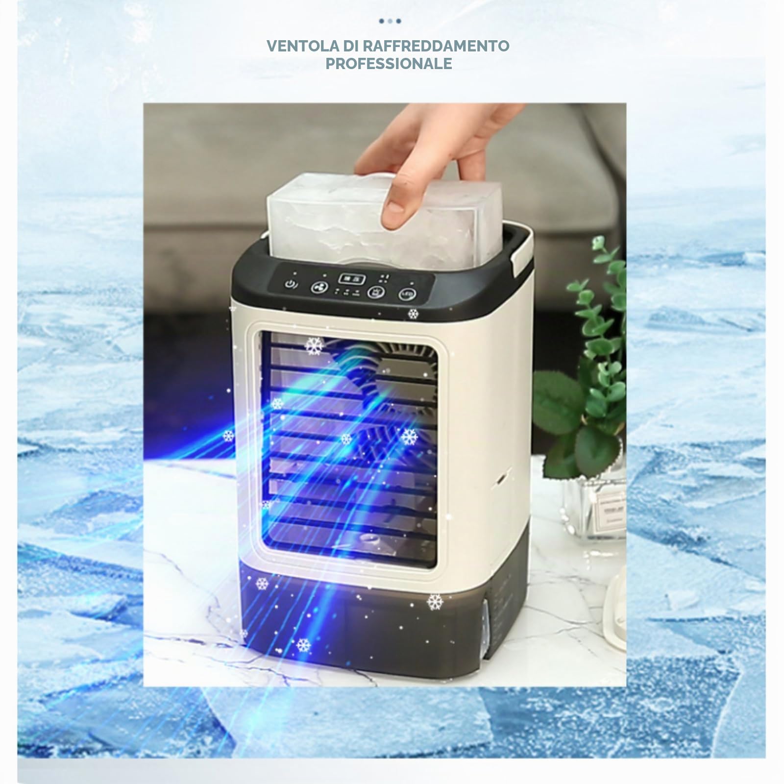 Mini Condizionatore D'aria, Nuovo Ventilatore Portatile Con Condizionatore D'aria, Raffrescatore D'aria Personale Alimentato Via USB Con 3 Velocità 2 Modalità Nebulizzazione, Serbatoio Acqua 900 ml