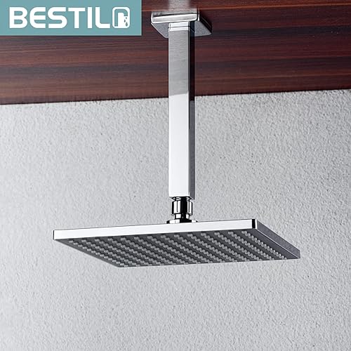 Miniatura 9 de BESTILL Brazo de ducha y brida de 16 pulgadas, color dorado cepillado