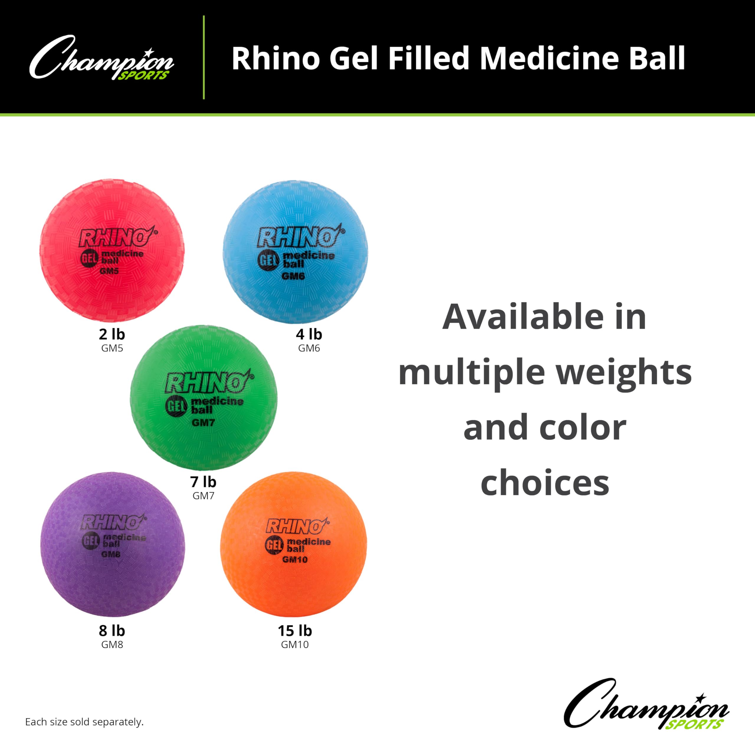 CHAMPION SPORTS - Bola de Medicina rellena de Gel