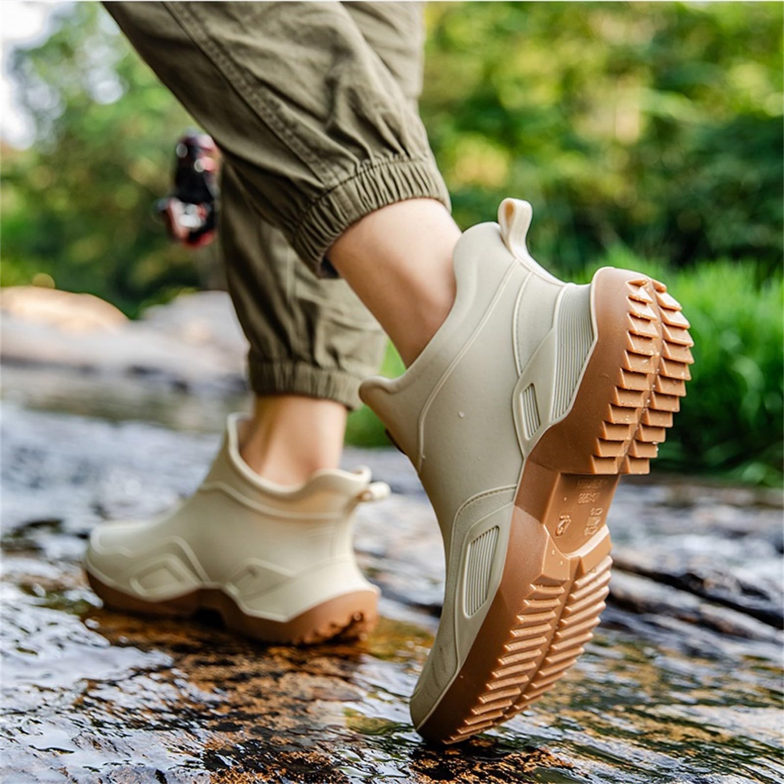 Botas de goma para hombre, botines de lluvia, antideslizantes, botas de lluvia cortas, botas de goma, impermeables, botines de tobillo, botas de jardín, botas de exterior