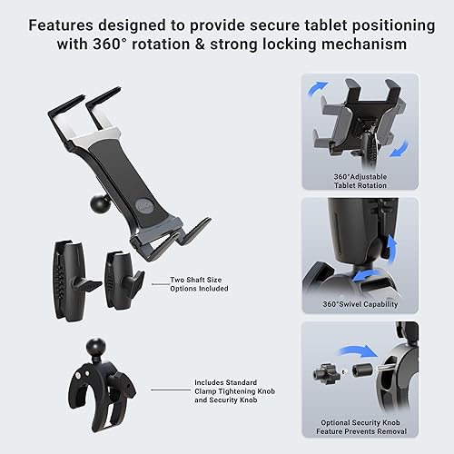 Miniatura 2 de ARKON Soportes  Soporte para tablet con abrazadera  Resistente a la corrosión  Soporte para tableta con abrazadera resistente  Función de perilla de
