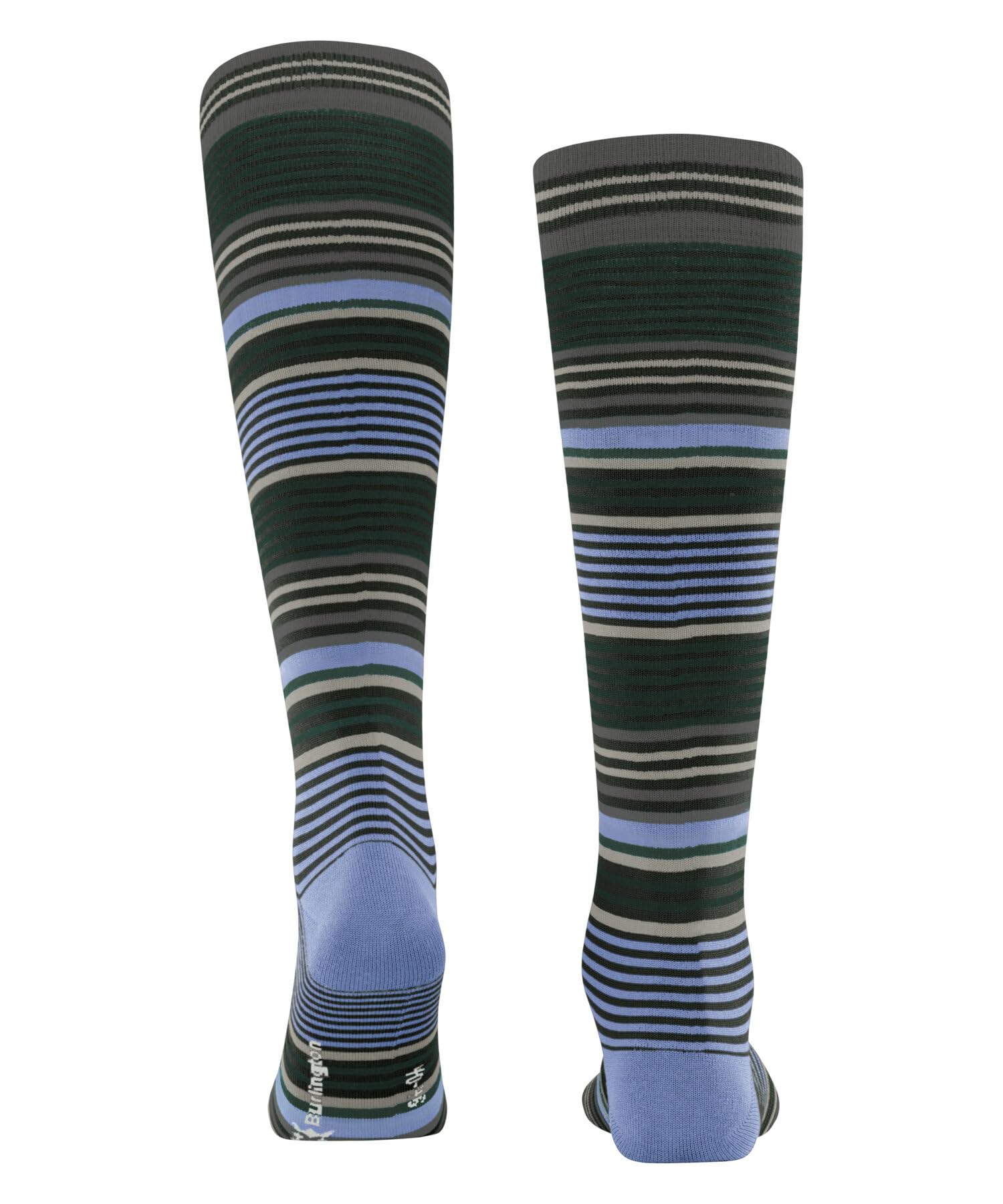 Burlington Mężczyźni Podkolanówki Stripe M Kh Wełna długie z wzorem 1 Para, Czarny Black 3000, 40-46