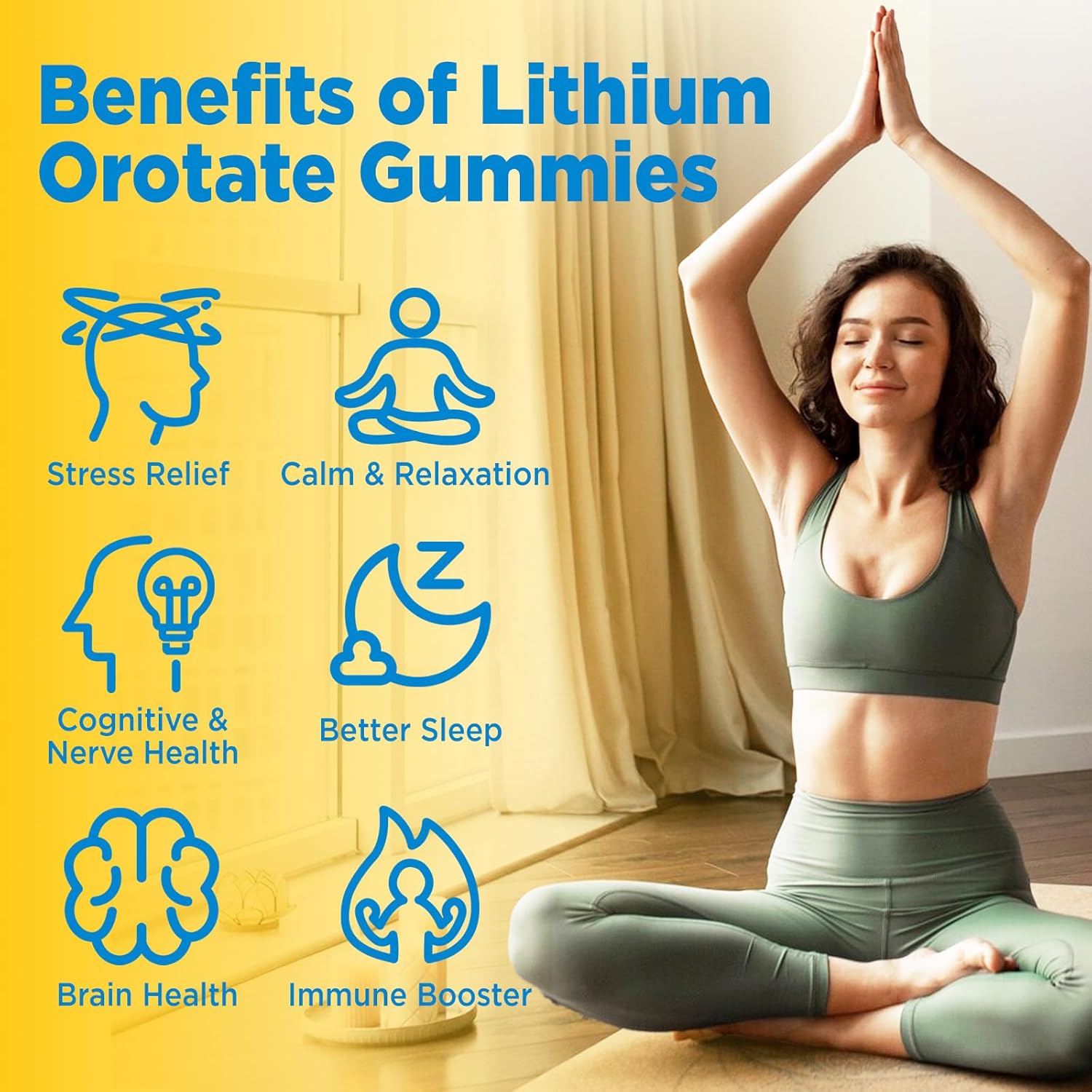 Lithium Orotate Gummies 5mg, Low Dose Lithium Supplements with Magnesium & NAC for Mood & Stress Relief, Gentle & Highly Absorbable, Sugar Free, Vegan, Pectin, Pineapple, 60 Chews - Image 4