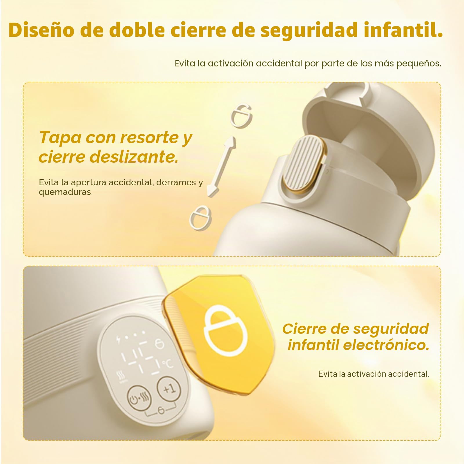 Calienta Biberones Portátil Sin Cable,14000mAh Calentamiento Rápido 2 Min | Calentador de Biberones Acero Inoxidable 316, para Leche Materna Agua Fórmula, Viaje Coche Noche, 500ml