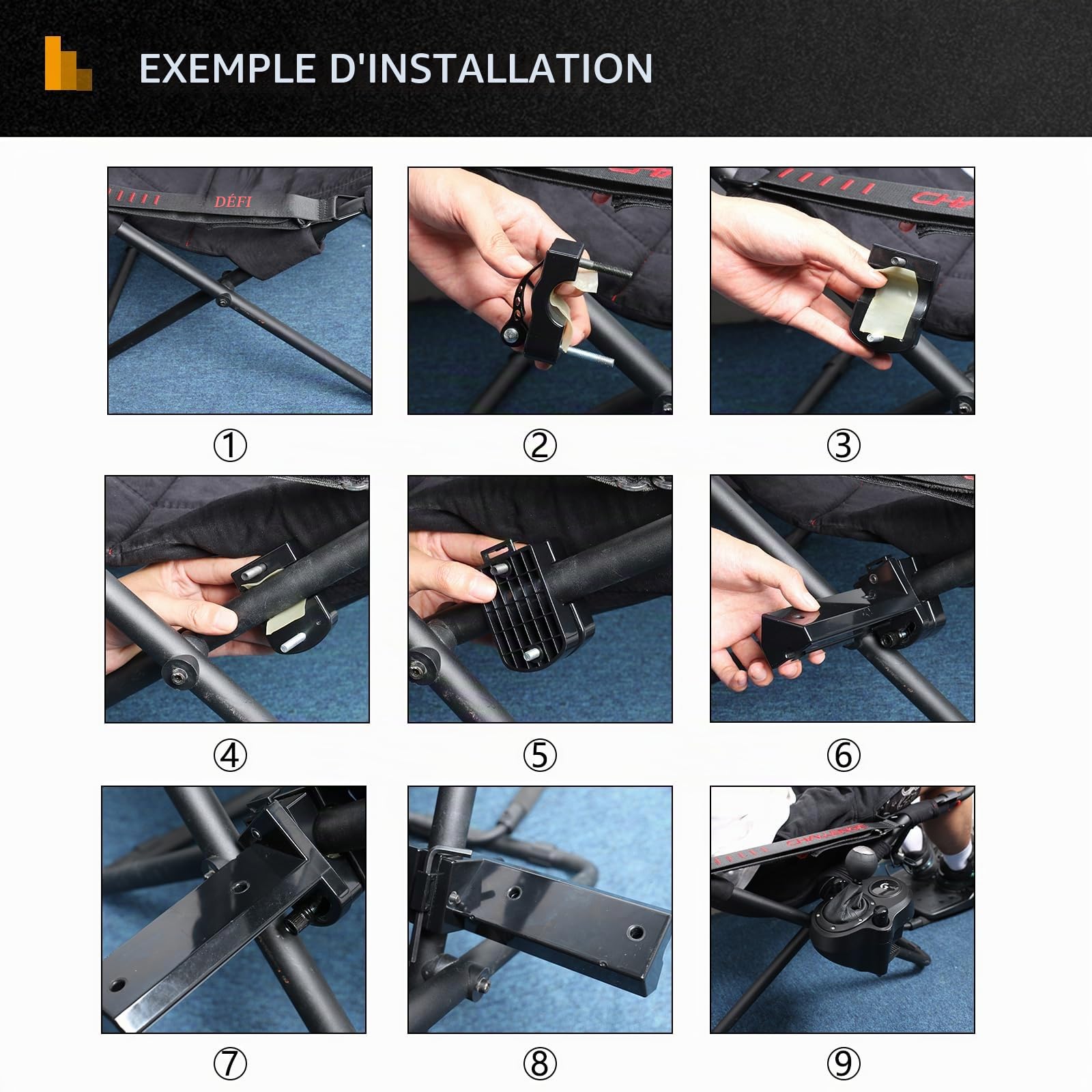 HUAYUWA Support de Levier de Vitesse (Installation à Droite) pour Logitech G Driving Force Shifter Support pour Playseat Challenge Chaise Compatible avec Logitech G923 G920 G29 G27 G25