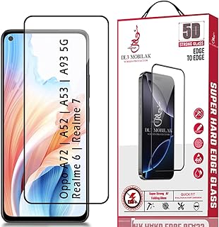 Dl3 Mobilak for Oppo A72 / A52 /A53 / A93 5G/ Realme 6 /Realme 7 Tempered Glass Screen Protector, 9H Hardness Anti-Scratch Tempered Glass flim, Case Friendly,Anti-Scratch