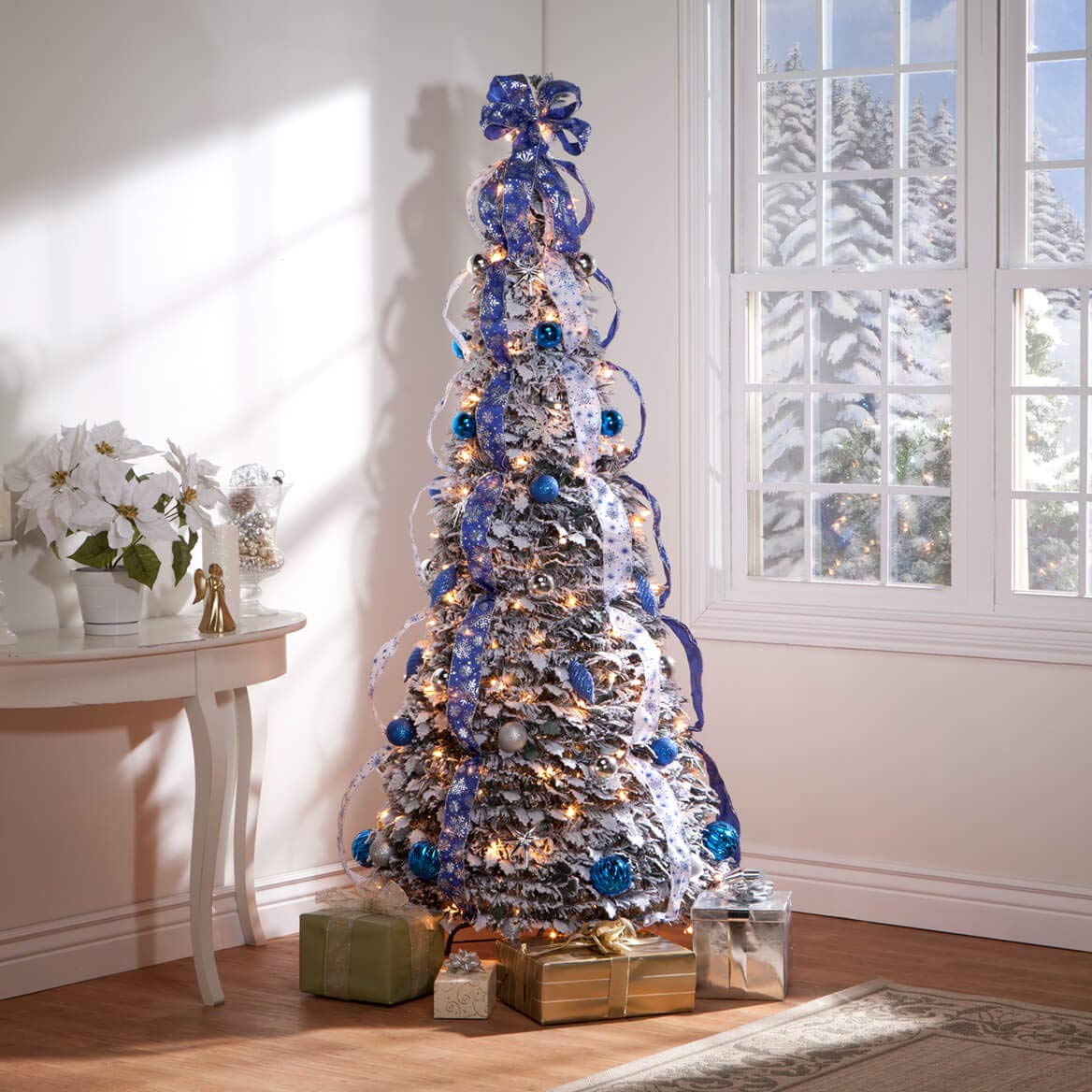 6' Snow Frosted Winter Style Pull-Up Tree by Holiday PeakTM