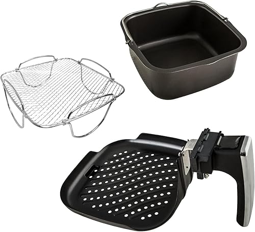 NuWave Kit de accesorios para freidora de aire digital Brio de 3 cuartos de galón  Incluye bandeja para hornear de acero inoxidable, estante de
