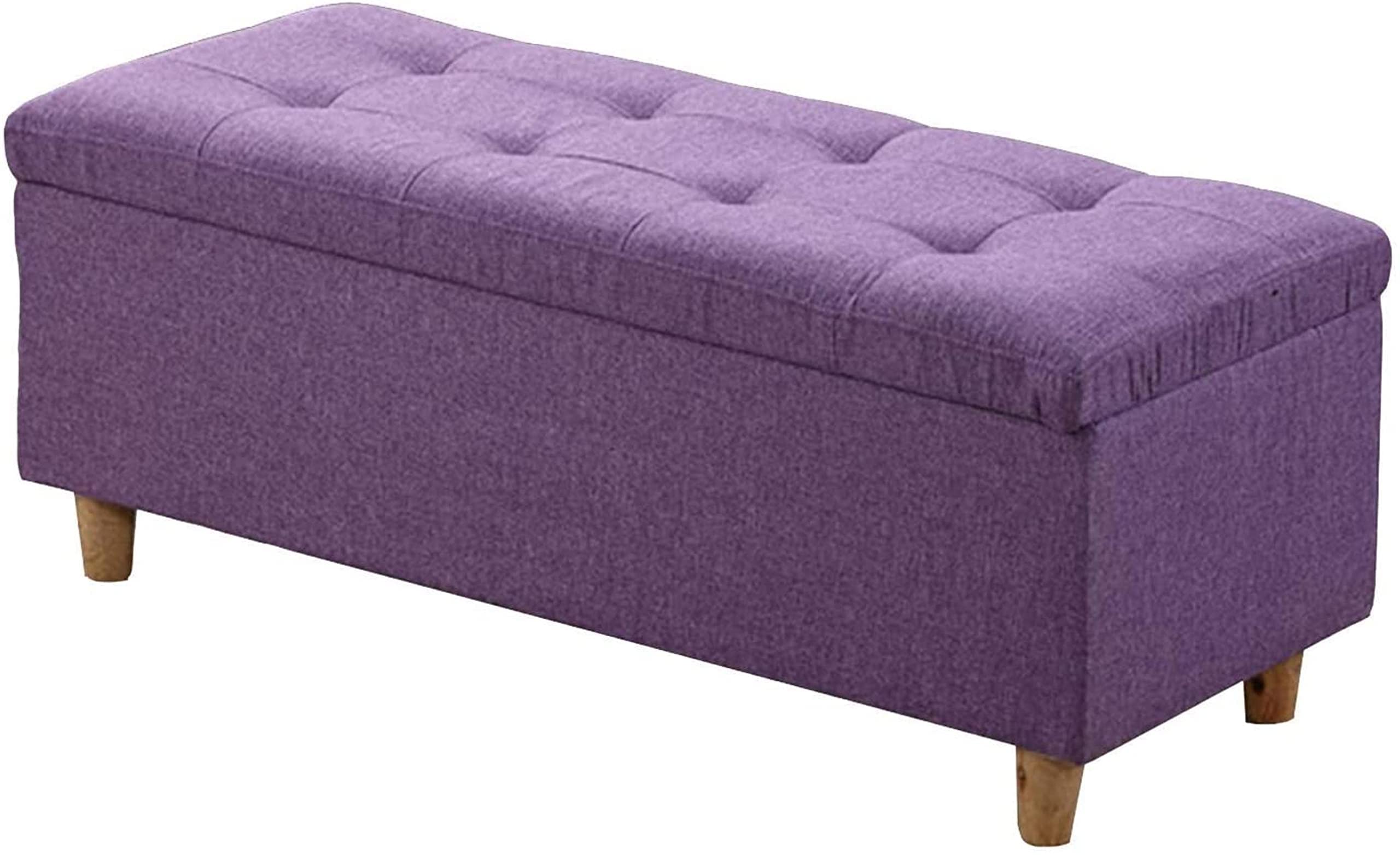 LMMIAOZ Storage Bench with Flip Top Lid 31 Inch Fabric Upholstered Footrest for Shoes and Living Room Decor
