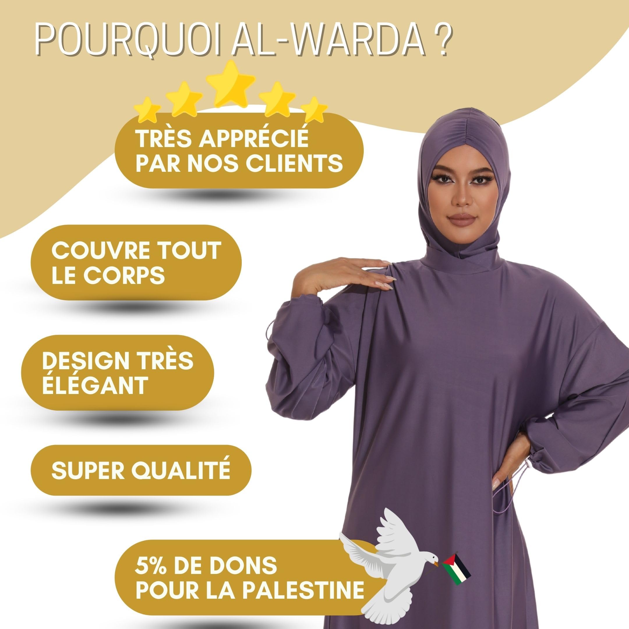 Burkini - Burkini Femme- Burkini Femme Musulmane-Maillot de Bain Hijab- Maillot Islamique - 100% Opaque & Cache Les Formes, Technique Anti-Colle