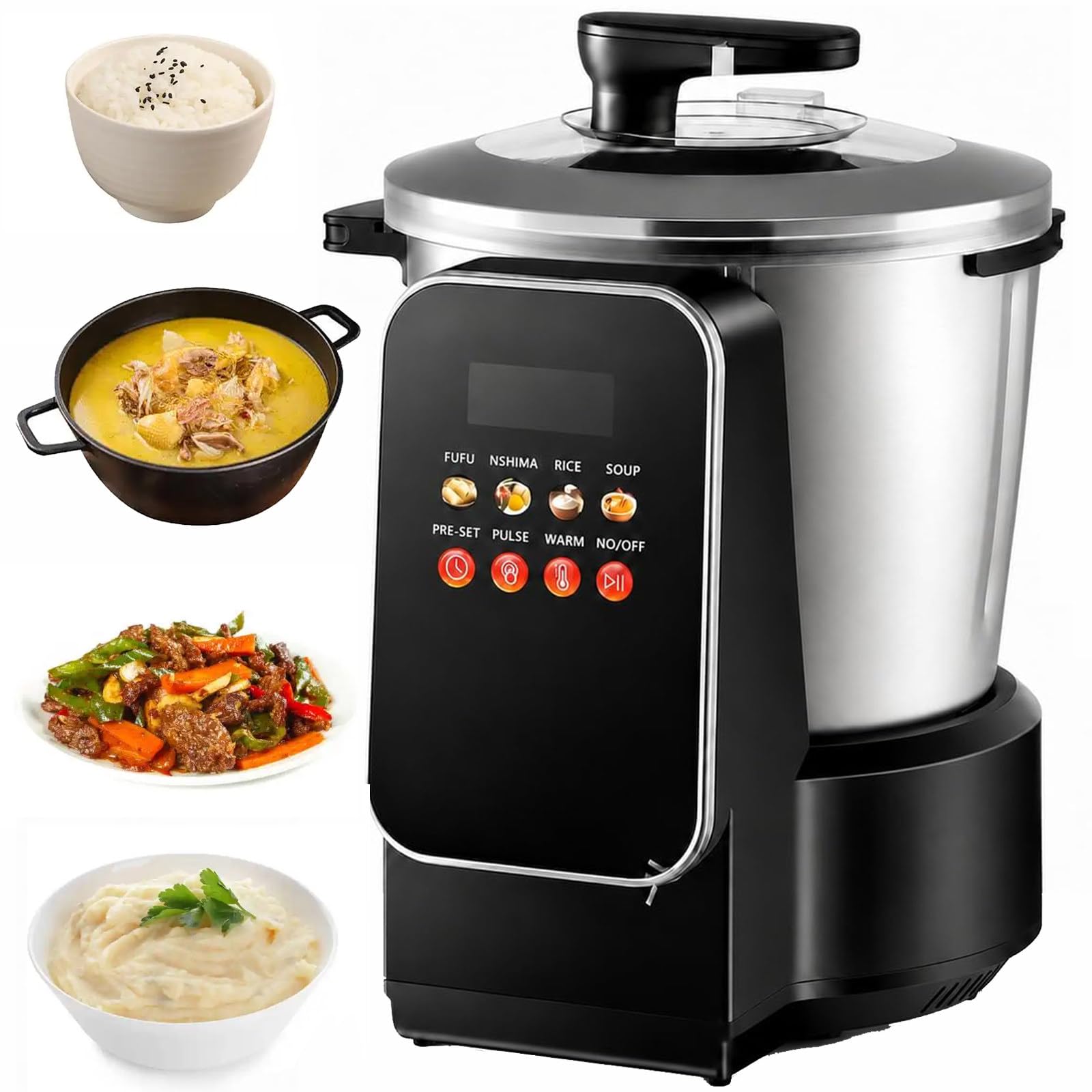 Machine à hirondelle électrique 900 W avec pot anti-adhésif de 8