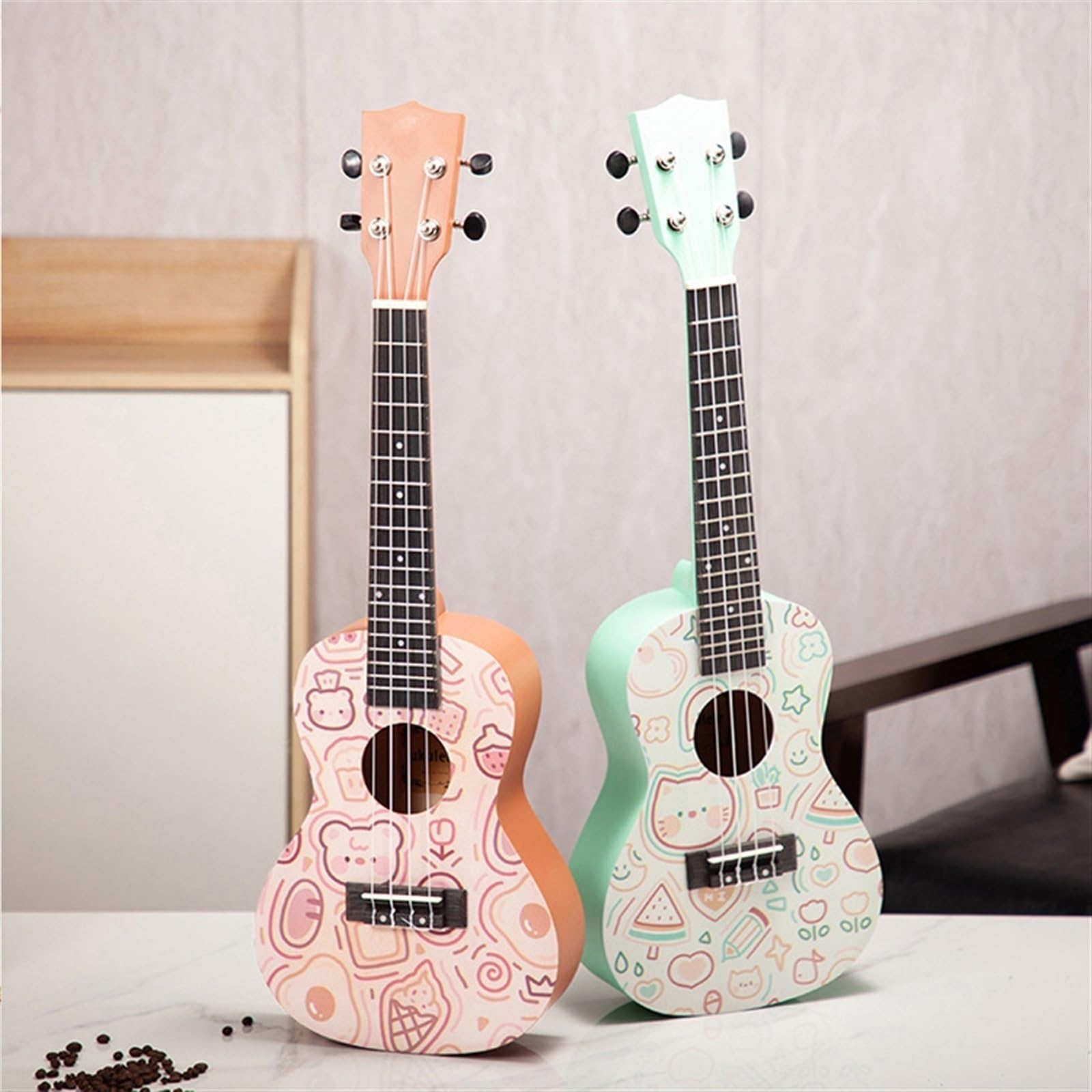 Ukulele Beginner's 23-inch Playing Instrument Ukulele Guitar With Accessories(Color:Green)