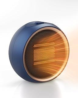 TUNISE Portable Electric Space Heater: 2S PTC Ceramic Fast Heating, Ultra Quiet Mini Desk Heater with Tip-Over Protection for Bedroom Office Bathroom