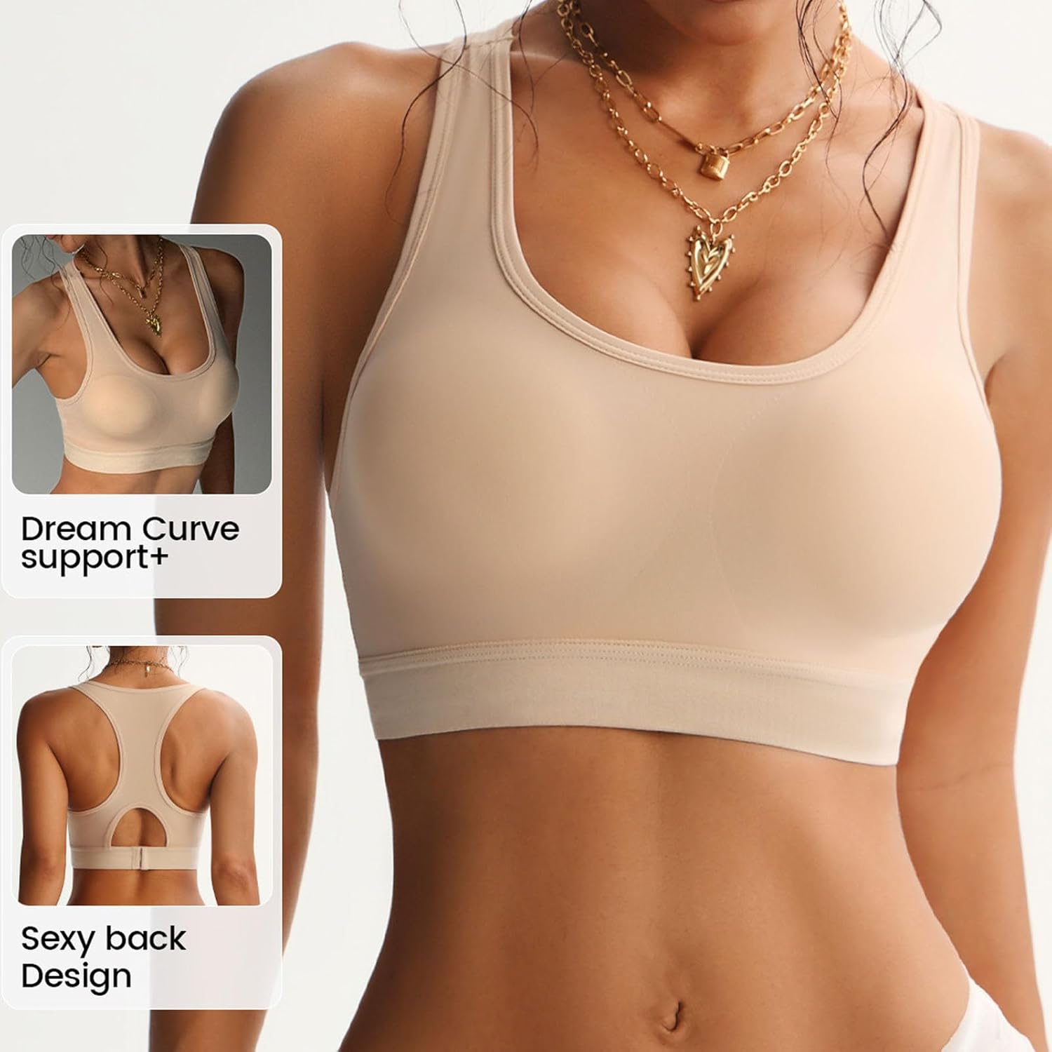 Women High Impact Sports Bras High Support Racerback Bra Breathable Seamless No Underwire Yoga Workout Bras
