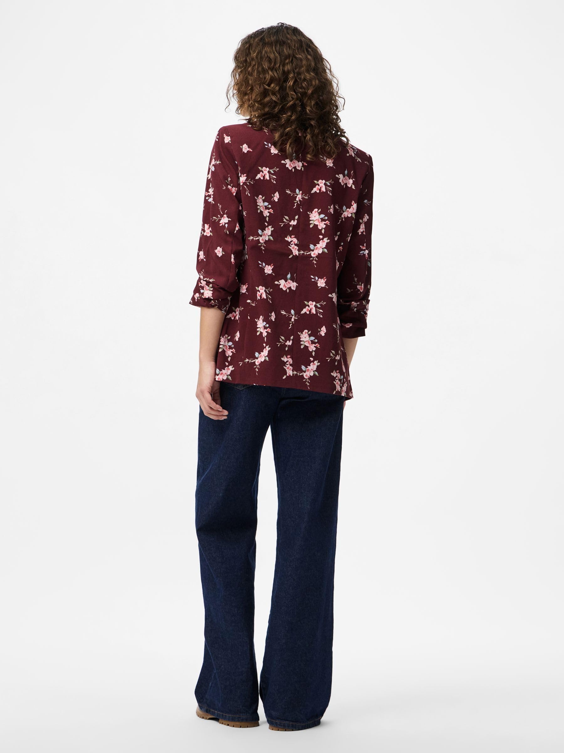 PIECES Pcbosella 3/4 Blazer z nadrukiem Noos Bc, Port Tawny, M