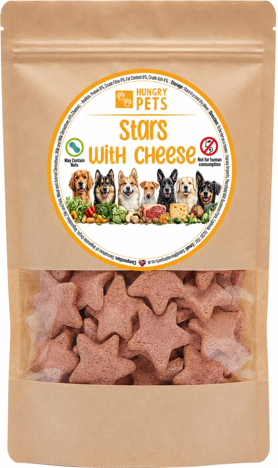Stars with cheese dog treat, 200g