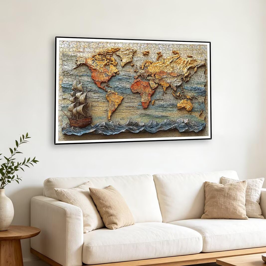 Puzzle Mappa, Puzzle 1000 Pezzi per Adulti, Regalo Donna/Uomo -2615