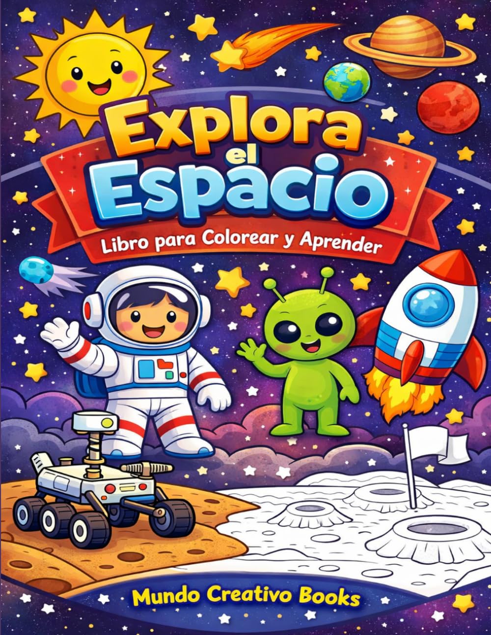 Explora el Espacio: Libro para Colorear y Aprender