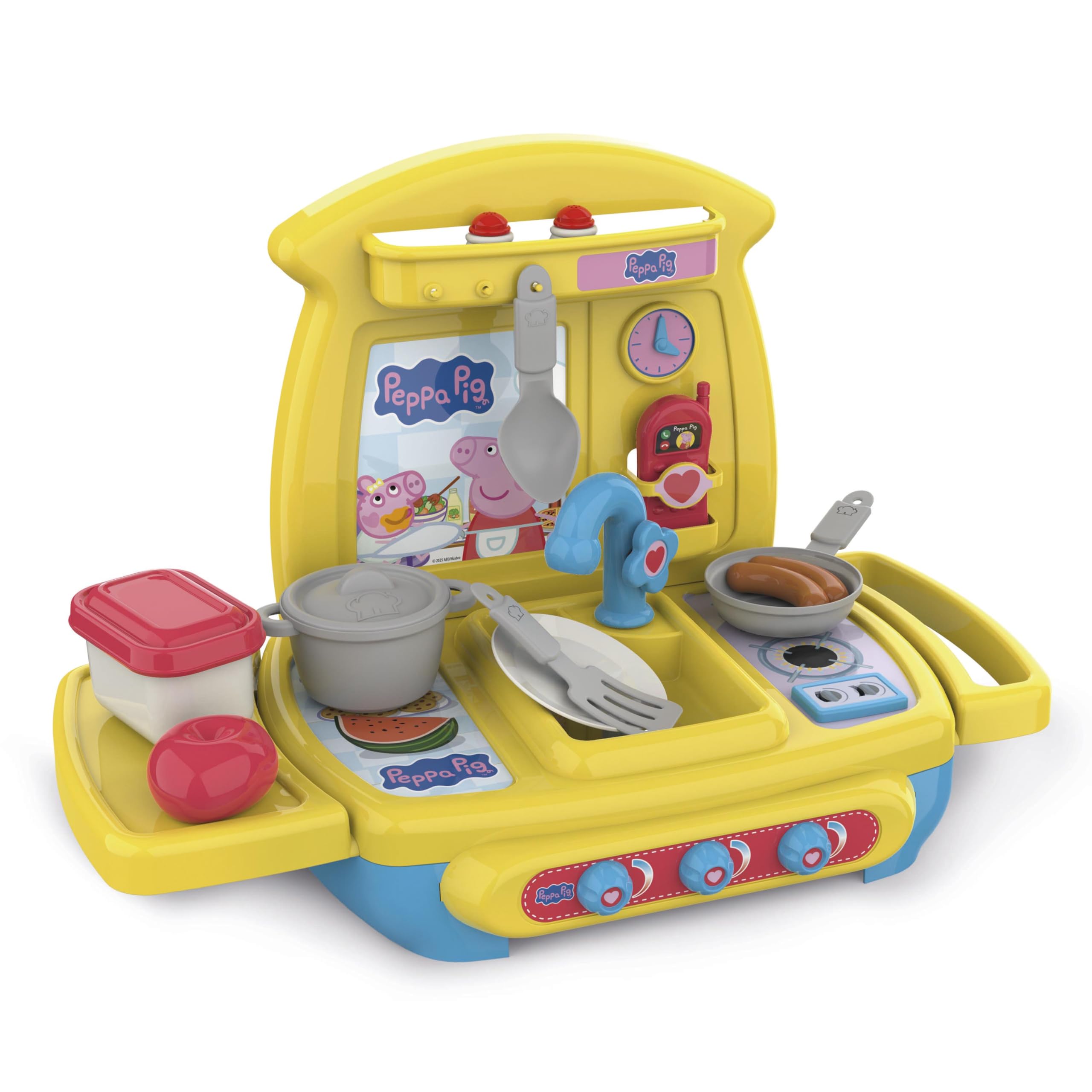 Chicos - Cocina de Juguete Peppa Pig Premier Kitchen de sobremesa | Incluye 17 Accesorios como Ollas, Cubiertos, Fruta y Sartén | A Partir de 18 Meses (84005)