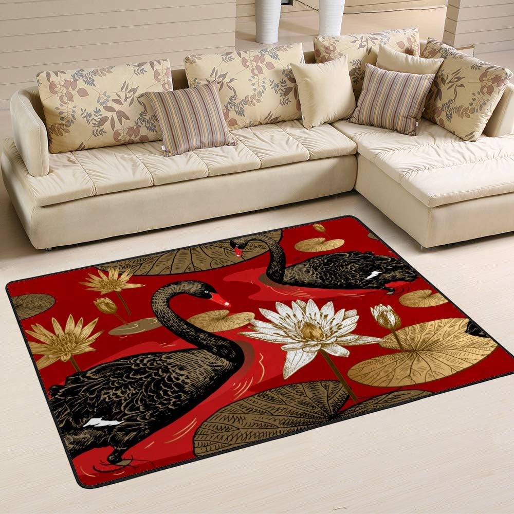 Tapis facile à nettoyer rouge pomme anti tache pour salon