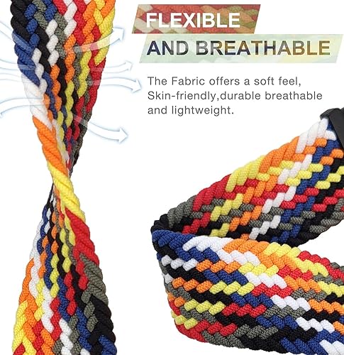 Miniatura 8 de Abanen Correa de reloj para Garmin Vivoactive 5Venu SqVenu 2 Plus, correa de nailon elástica suave de 0.787 pulgadas con cierre ajustable para