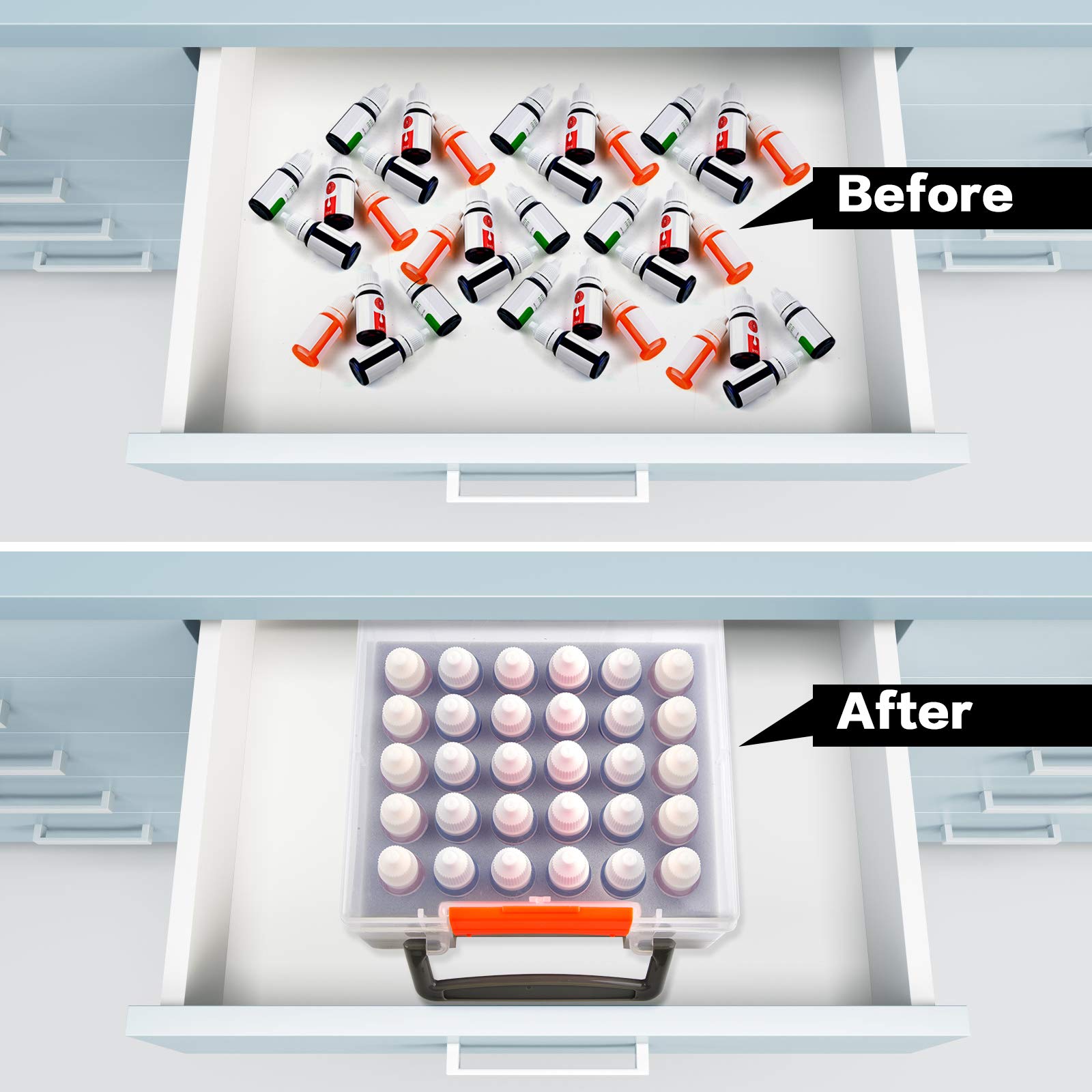 ALCYON Food Coloring Bottle Storage Organizer Case Compatible with Cake Food Coloring Set, Food Grade Vibrant Liquid Dye Container Box Holds 30 Bottles (Box Only) - Image 4