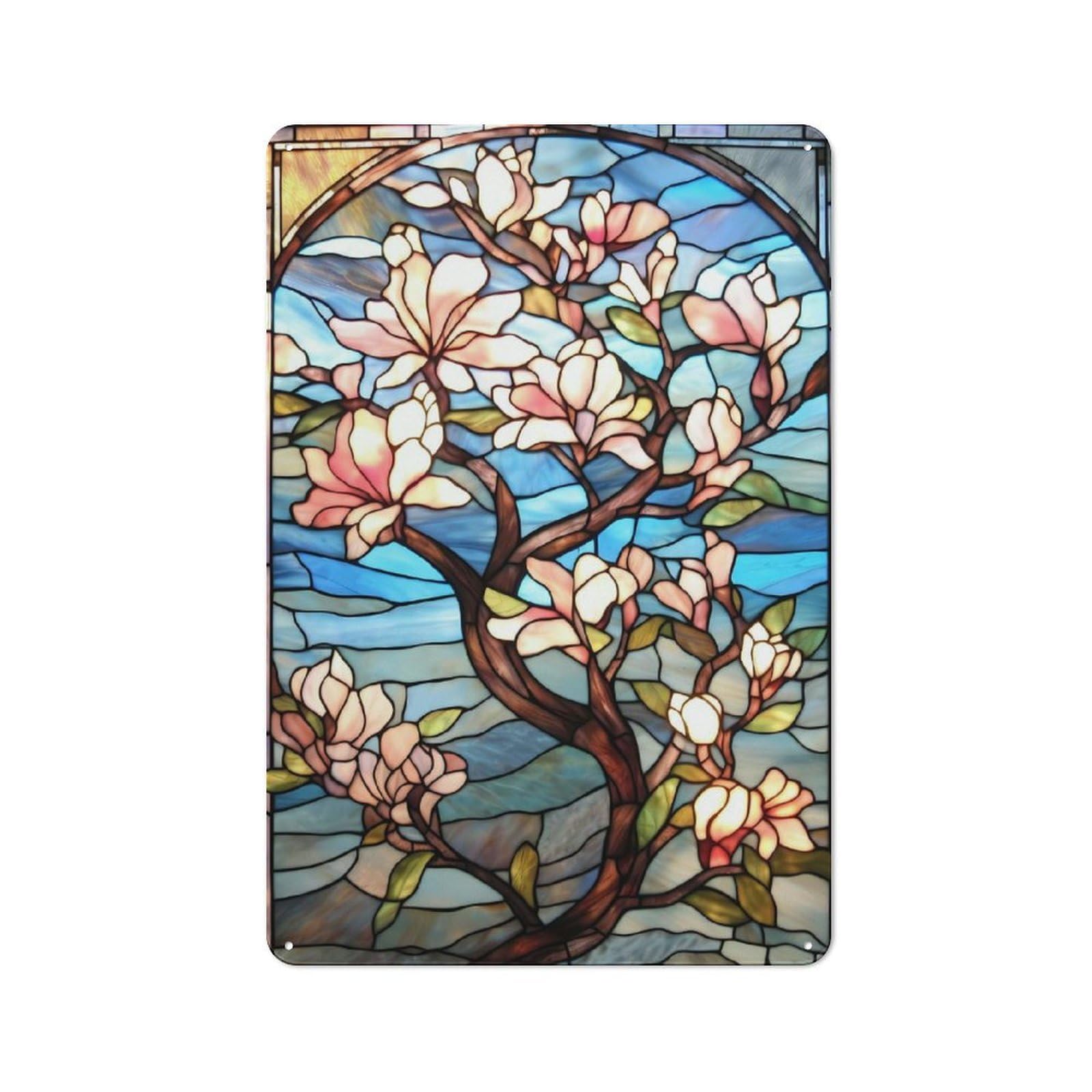 Junmoney Sakura Bloom Japanese Art Metal Wall Sign 30X20cm Featuring For Home Bar Wall, Housewarming Present For People Styling Home Bar