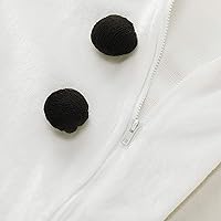 Vista 4 de Okbebe Disfraz de Halloween para bebé, unisex, dibujos animados, animales, Acción de Gracias, Navidad, mameluco para niños y niñas Blanco