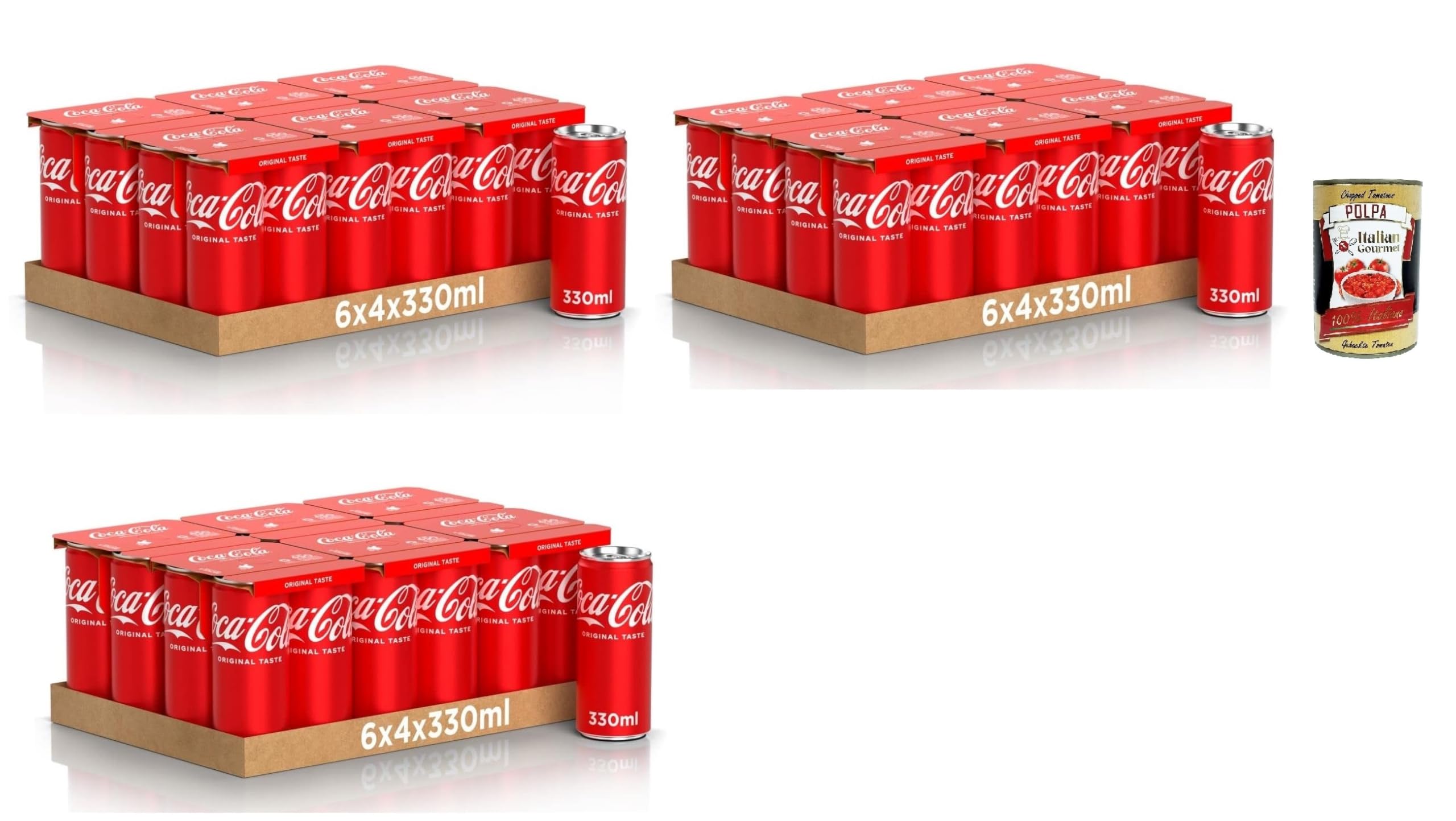 Italian Gourmet Original bevanda gassata Softdrink Dose 72 x 330ml spritzig | Bibita frizzante, erfrischend gekühlt, pratiche lattine für Party, Büro, Gesamtnettogewicht 23,76 L + Kostenlos Polpa 400g
