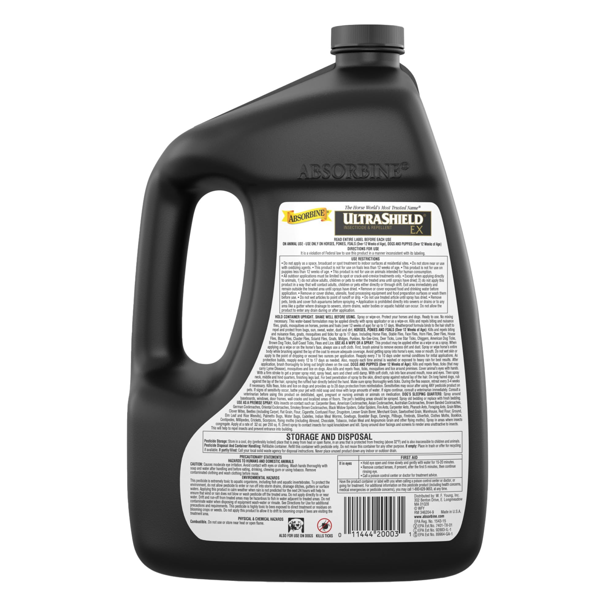 Absorbine UltraShield EX 128oz Insecticide, Kills & Repels Flies, Mosquitoes, Ticks, Fleas, Lice, Use on Horses, Dogs, Premises - image 8