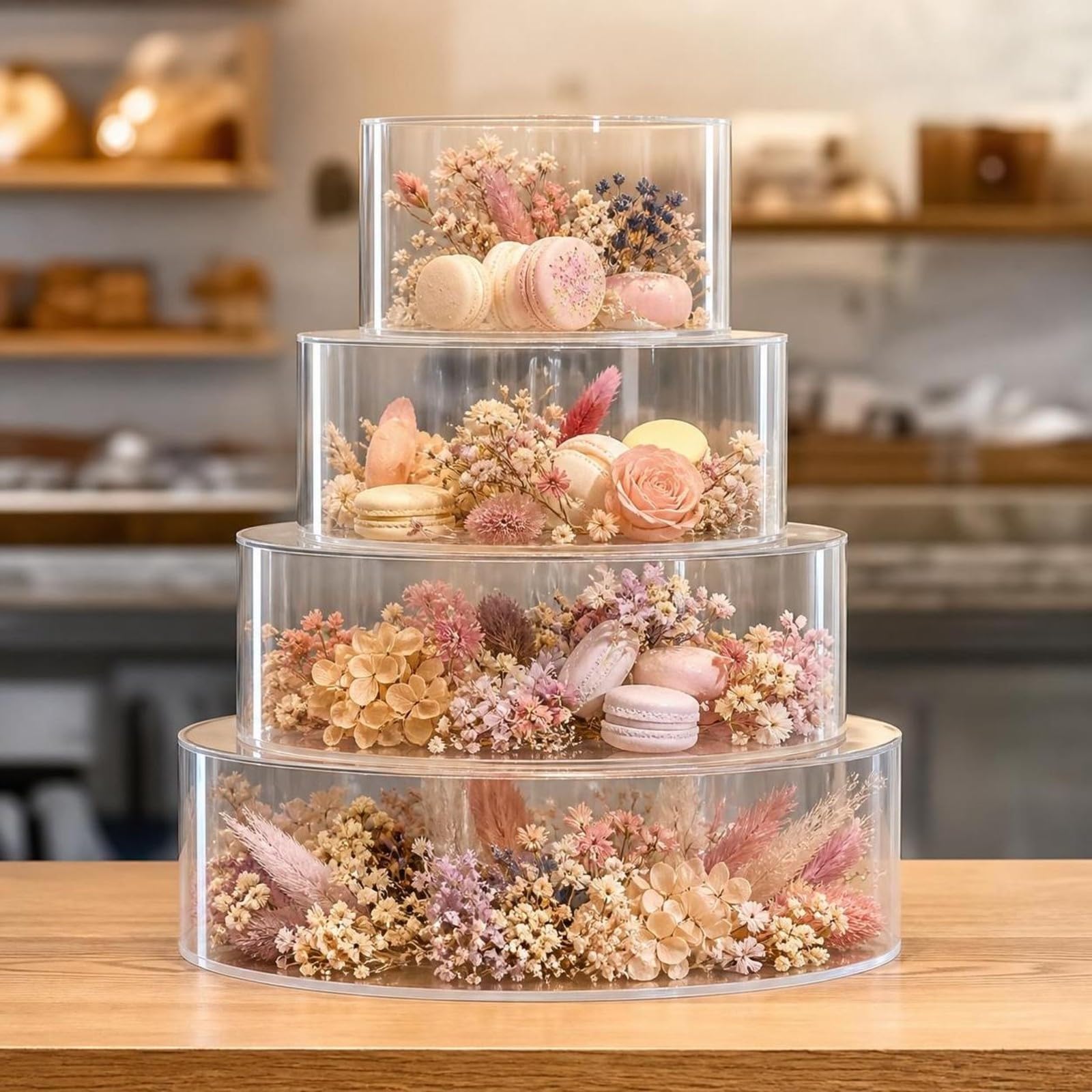 4 Pezzi Rialzo Cilindrico per Dolci
