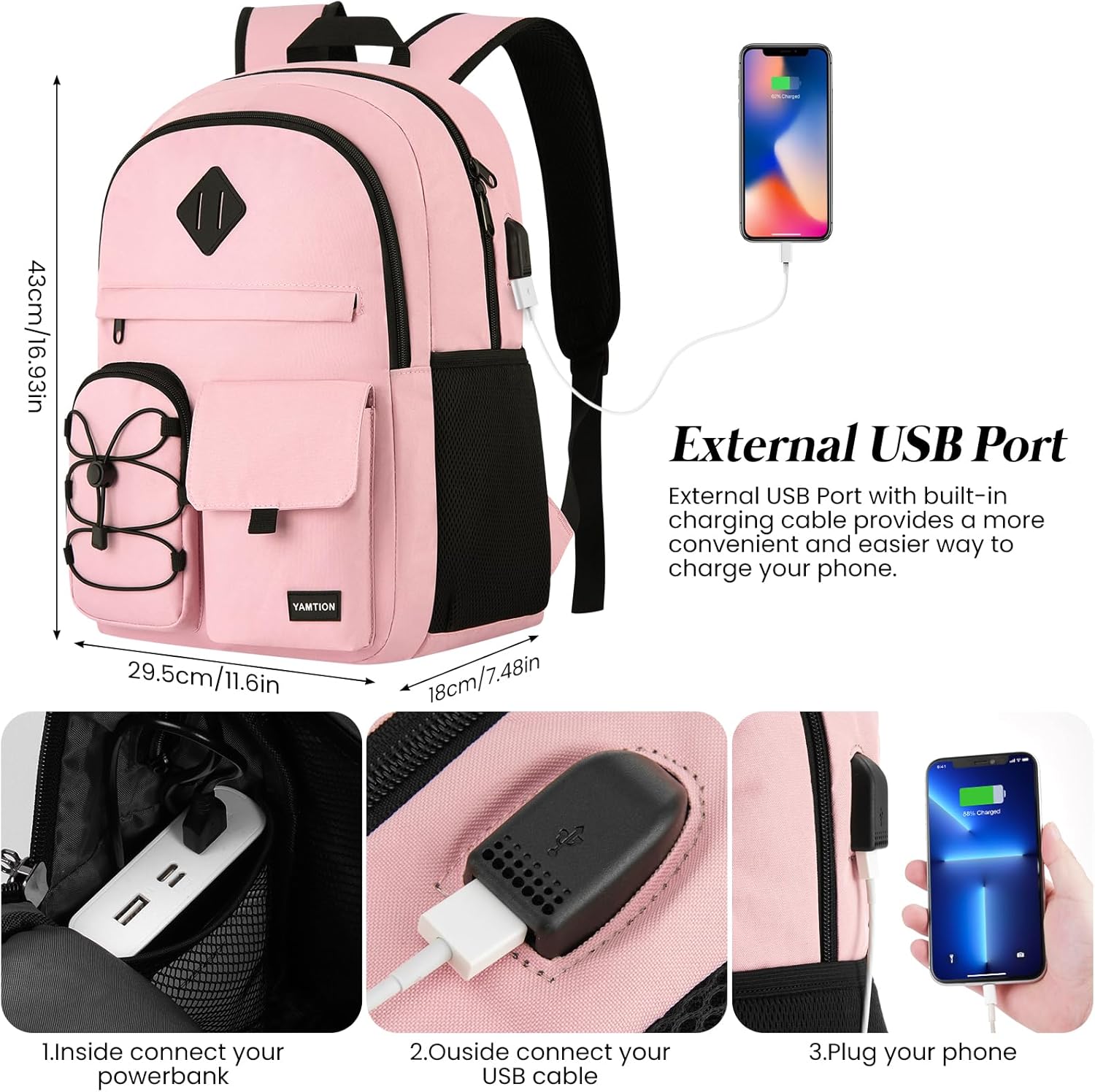 YAMTION School Backpack for Girls,Laptop Backpack for Women,College School Bags Bookbag for Teens,Mochilas Mujer Morrales Escuela Niña