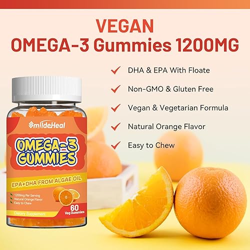 Miniatura 7 de Suplemento de gomitas Omega 3 de 1000 mg, alta absorción DHA y EPA, apoyo para el corazón, el cerebro y las articulaciones, aceite de pescado extra