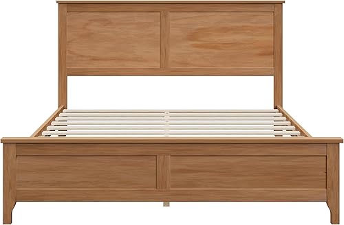 Miniatura 4 de Merax Cama de plataforma de tamaño matrimonial, cama moderna de madera maciza con soporte de listones de madera resistente, Seadrift