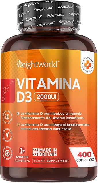 Vitamin D3 2000 IU - 400 Tablets (Over A Year Supply) Natural Vitamin D Tablets, Vitamin D Contributes to Normal Immune System & Blood Calcium Levels (EFSA), Vegetarian - Easy to Take Micro Tablets
