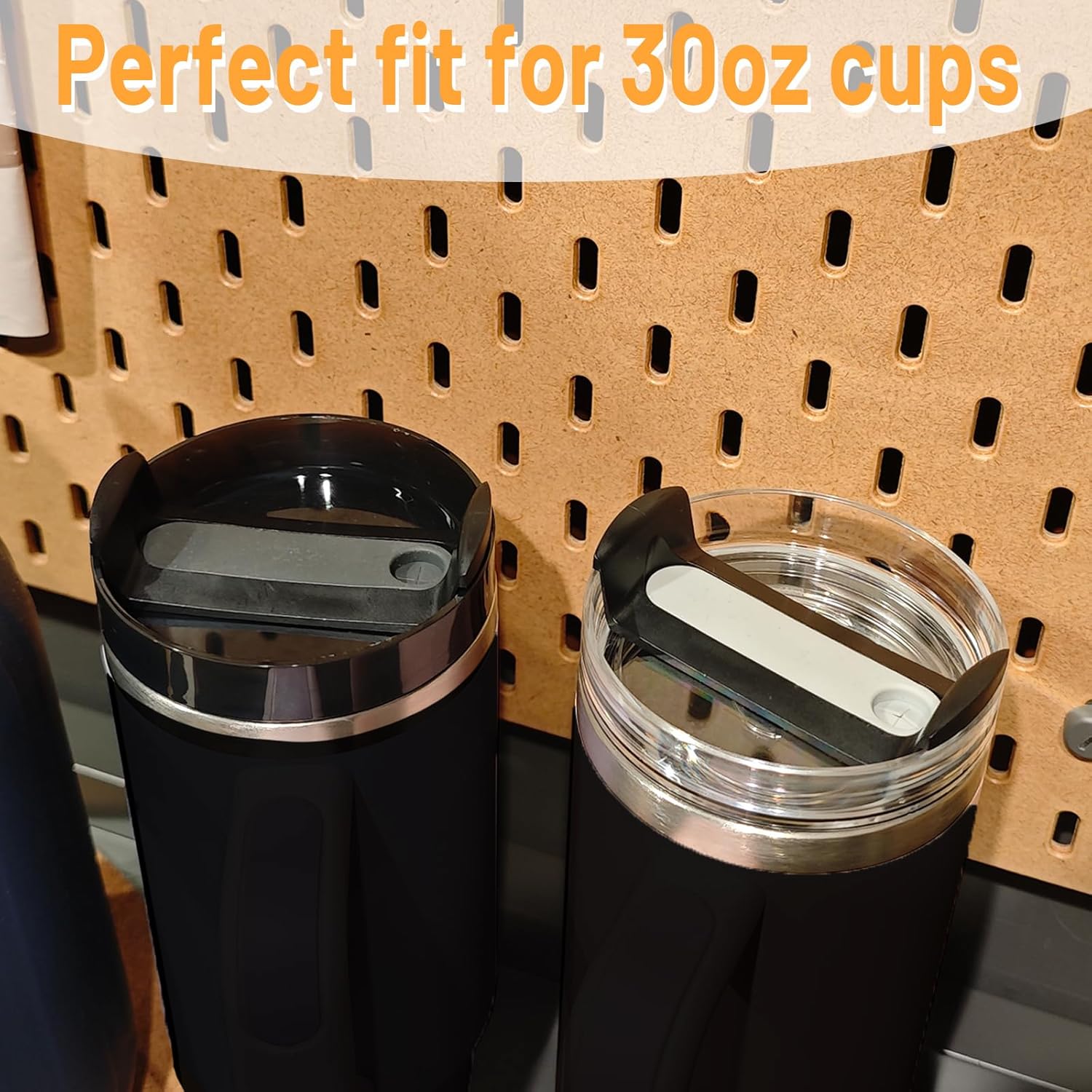 30 OZ Tumbler Lid Replacement Fit for Stanley Cup, 2 Pack Replacement Lids Fit for Stanley Travel Tumbler, Spill Proof Tumbler Covers for Stanley Cup Accessories (Opaque - Black) - Image 6