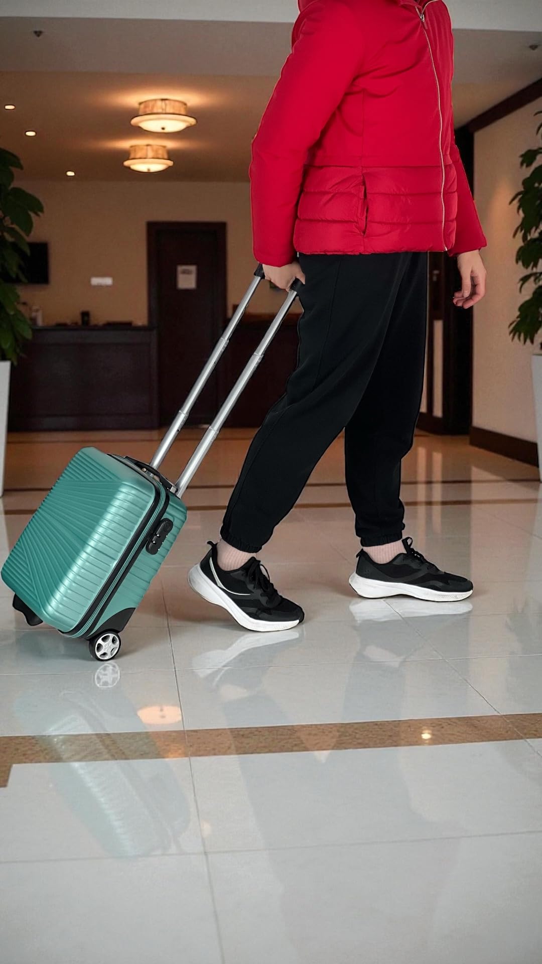 Valigetta Bagaglio a Mano 40x30x20 cm Uomo Donna Ragazzo Ragazza Bambini Rigido 2 Ruote Maniglia Telescopica Valigia Compatta Piccola da Cabina Ryanair EasyJet Multicolore Offerta Mod:1203 (Verde)