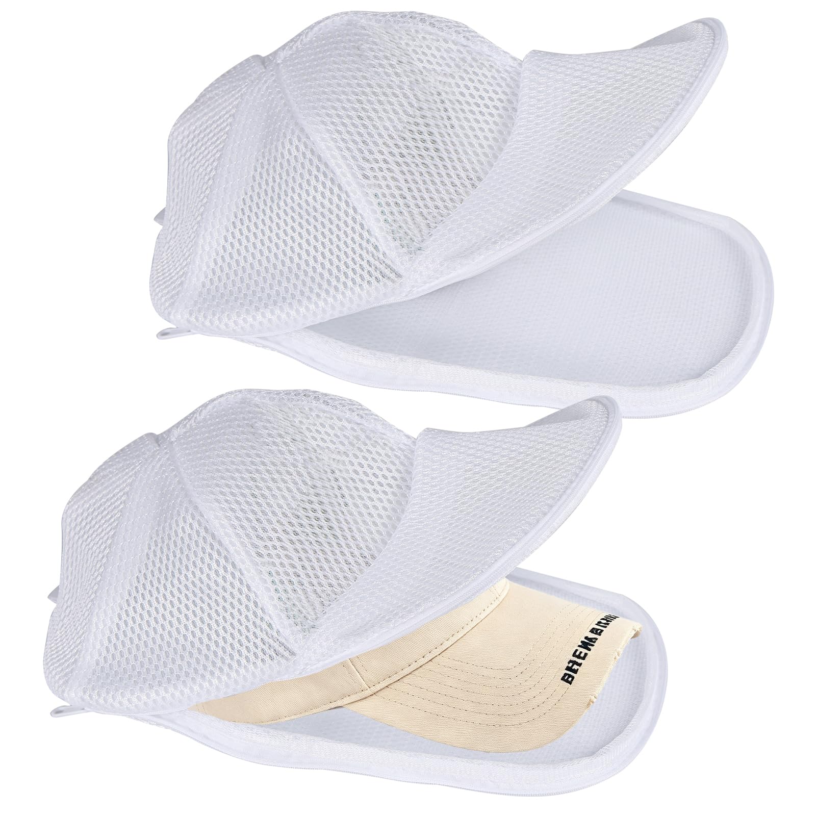 2pcs Baseball Cap Washing Bag Washer Cage White for Washing Machine