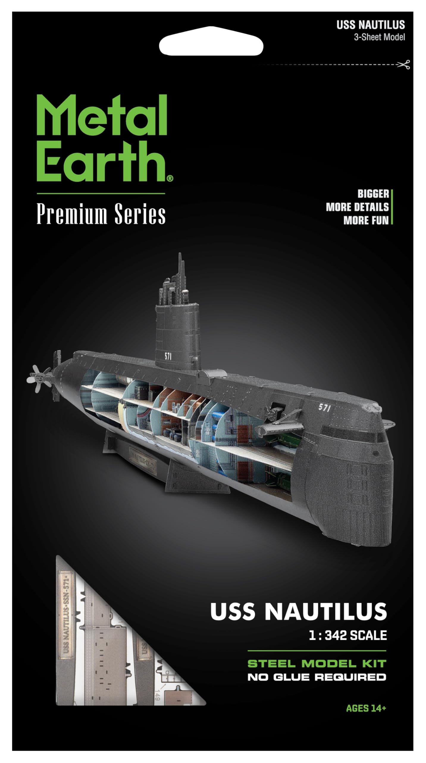 Metal Earth Premium Series USS Nautilus 3D Metal Model Kit Fascinations - Image 6