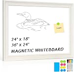 Magnetic Whiteboard, 36"x24" Double Sided White Board for Wall Large Dry Erase Board with Wood Frame for Home and Office