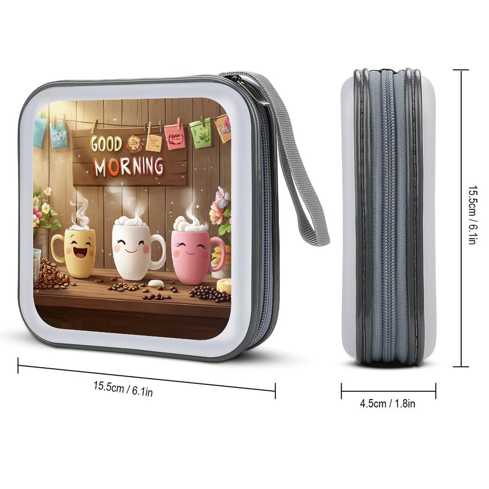 Coffee Cup Kitchen CD Case Plastic DVD Case Holder Wallet Disc Storage Organizer for Car Travel