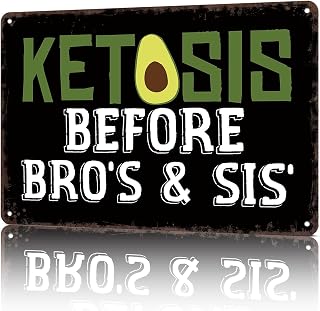 Vintage Metal Signs Ketosis Before Bros Sis Funny Tin Sign Poster Wall Art For Home Room Bedroom Office Decor 8x12inch